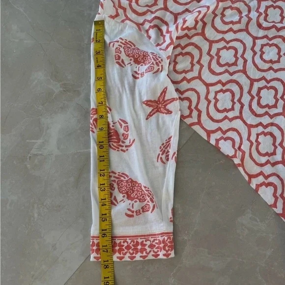 Caribbean Joe Woman Top Size Large Orange White Color V-neck 3/4 Sleeve Pullover - Picture 4 of 7